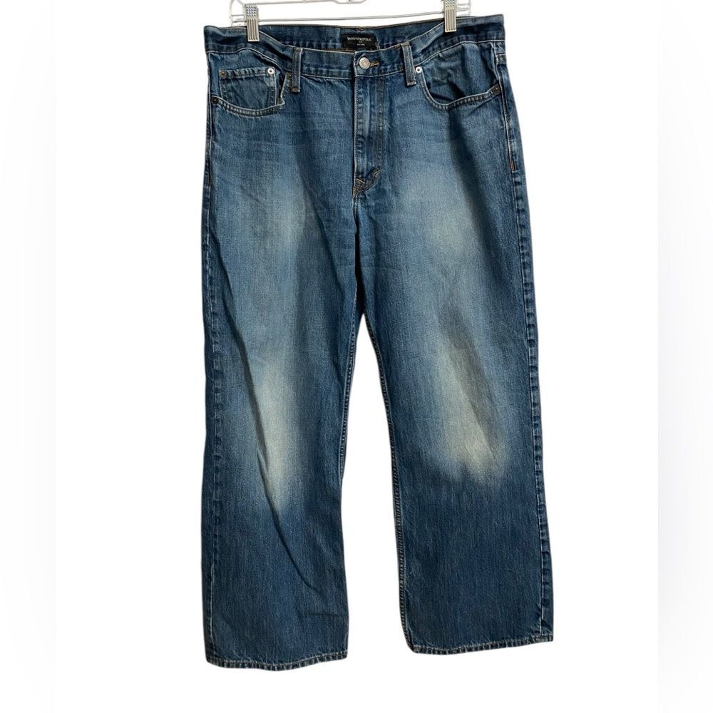 Banana Republic Relaxed Fit Jeans Men's Size 36x30 Blue Faded Light Distress